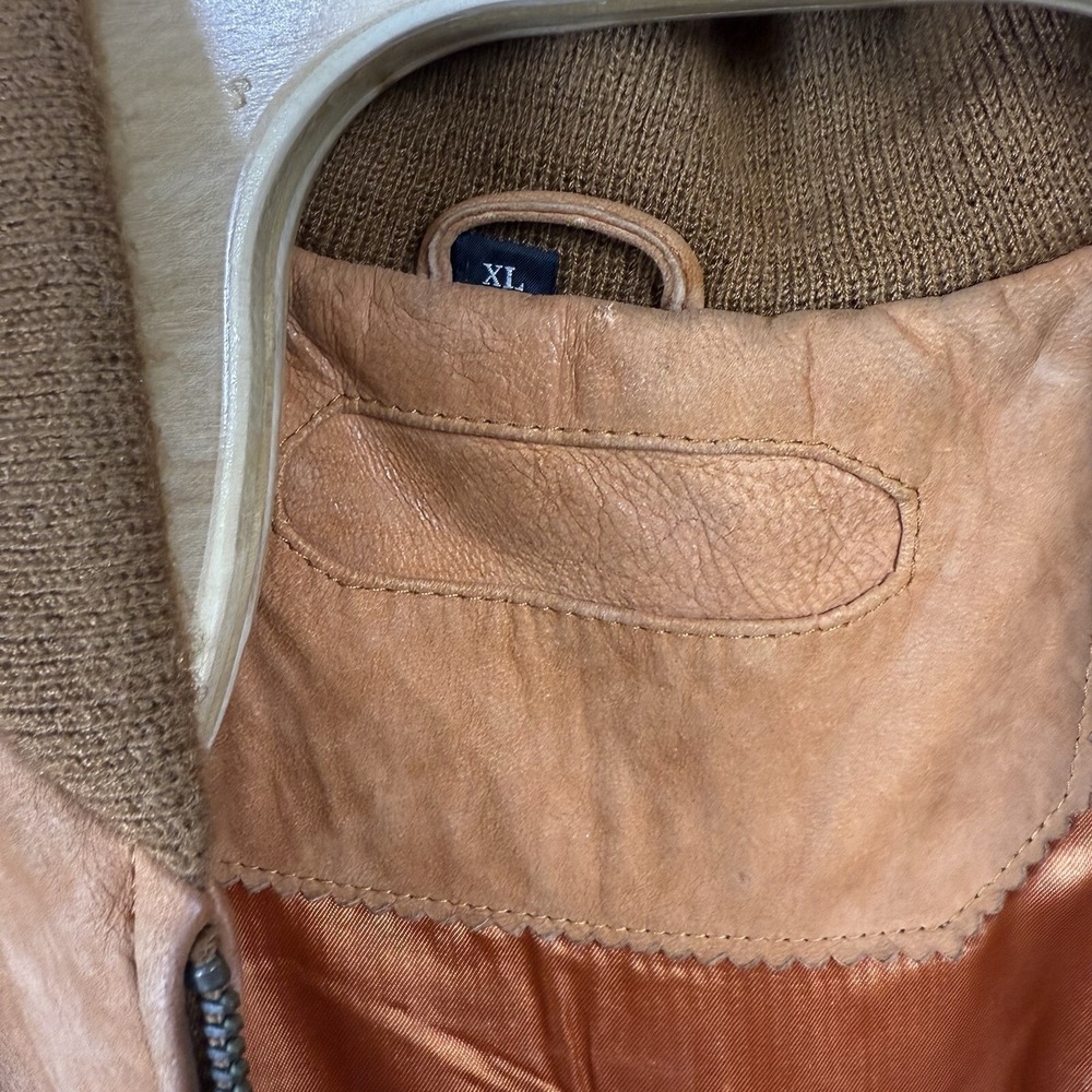 Vintage Karl Kani Suede Men's Bomber Jacket Zip Up Satin Style Interior XL Flaws - Picture 11 of 13